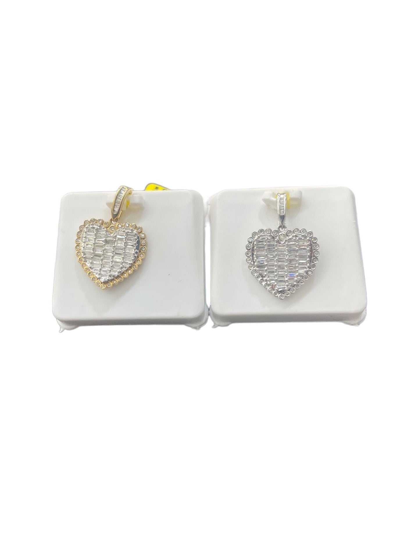 10k Gold With Natural Diamonds Mini Heart Pendant